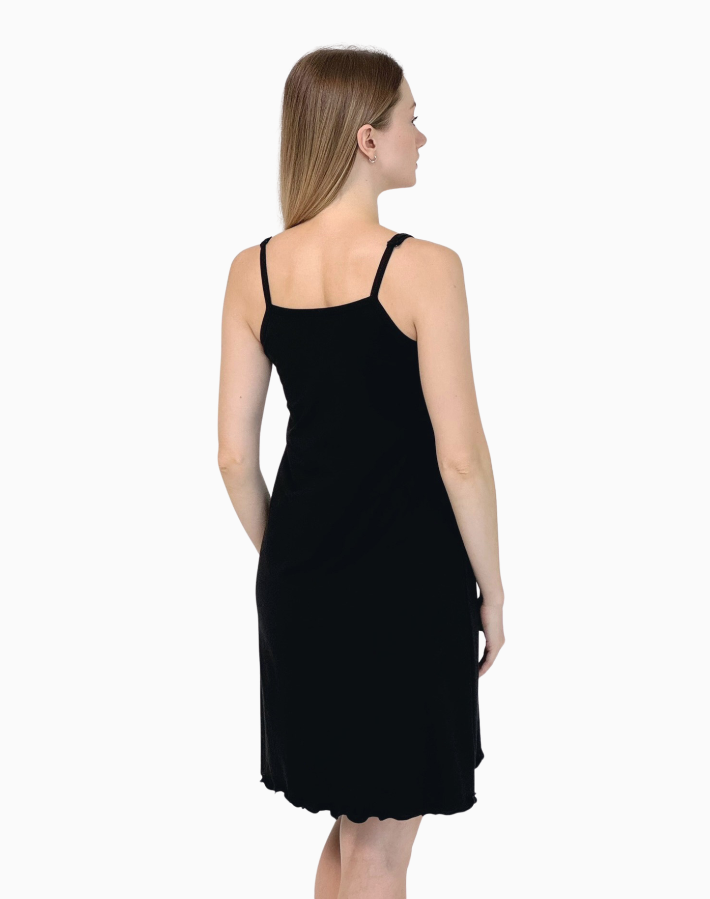 Luna – koszula do karmienia na ramiączkach – Black (Czarny)