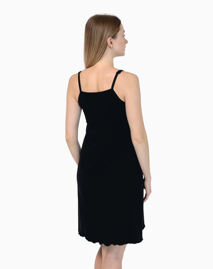 Luna – koszula do karmienia na ramiączkach – Black (Czarny)