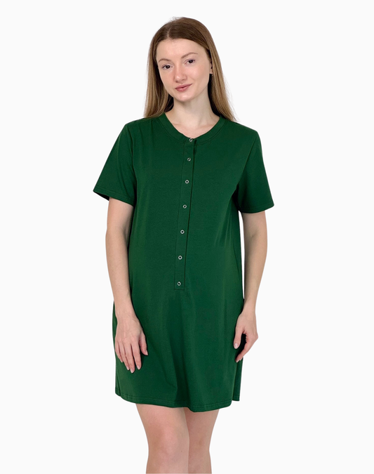 Sonia – koszula do karmienia na napy – Bottle green (Butelkowa zieleń)