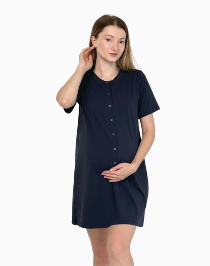 Sonia – koszula do karmienia na napy – Midnight navy (Ciemny Granat)