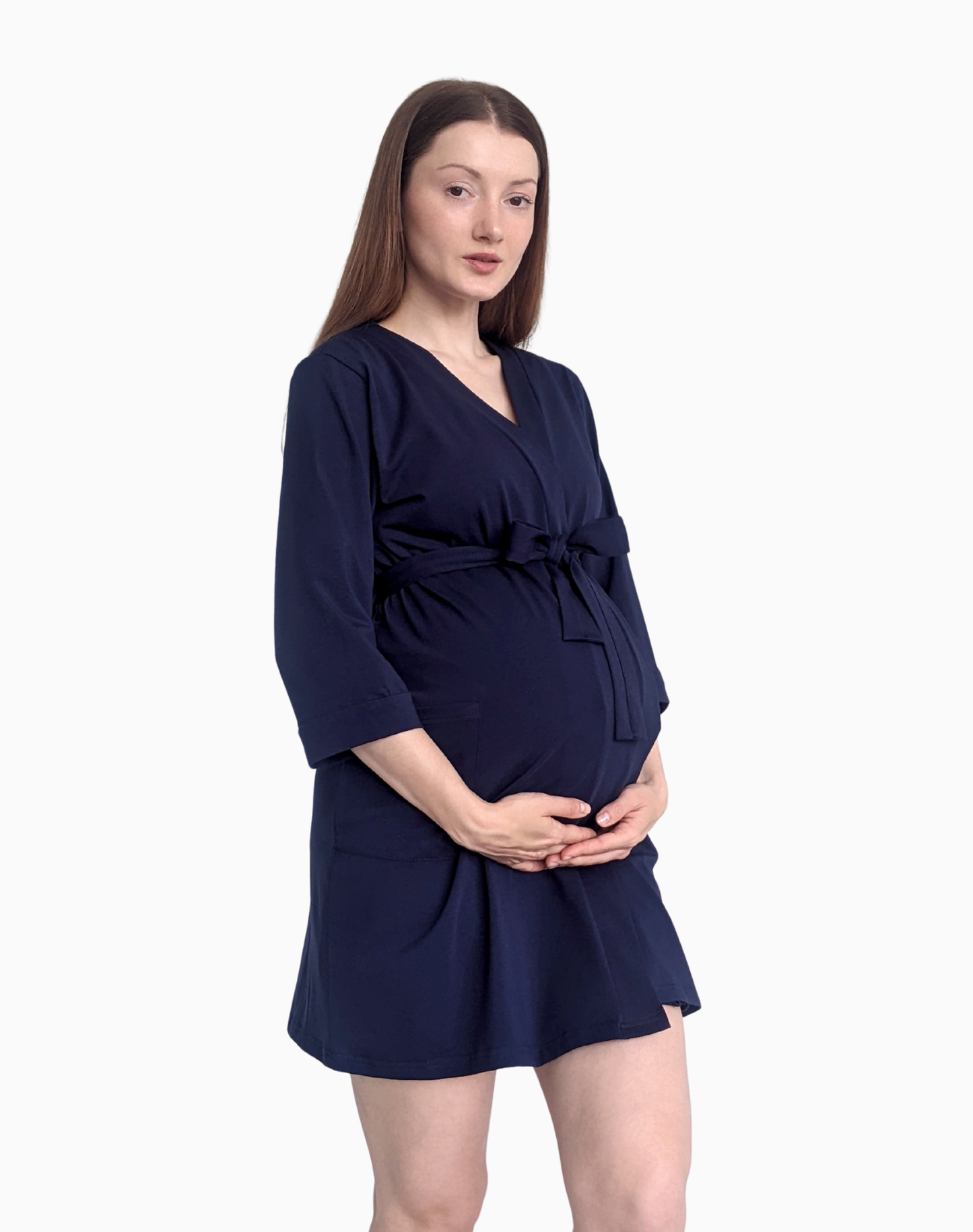 Hera – szalfrok ciążowy z kieszeniami – Midnight navy (Ciemny granat)